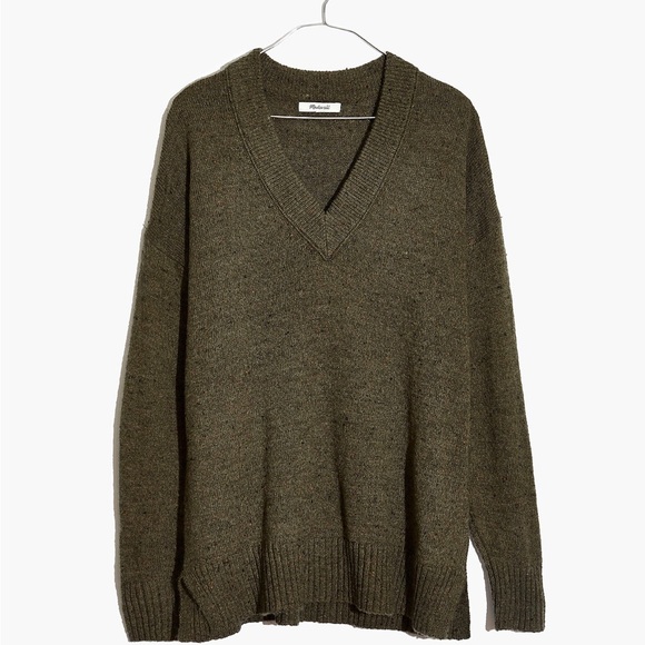 Madewell Donegal Bartlett V-Neck Pullover Sweater in Coziest Yarn Wool Blend - Picture 9 of 9